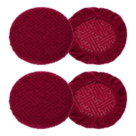 uxcell 4Pcs Bar Stool Covers Round, 12-14" Soft Elastic Circle Stool Seat Cushion Slipcover for Home Hotel Bar Restaurant, Red