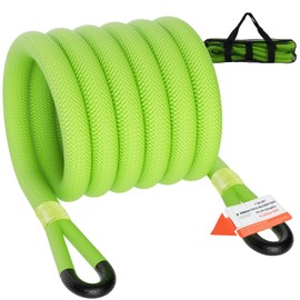 X XBEN 1" x 30' Kinetic Recovery & Tow Rope (32,000lbs), Heavy Duty Nylon Snatch Ropes, Elastic Straps Towing Gear for Truck, ATV, Jeep, UTV, Tractor - Emergency, Towing, Offroad