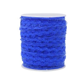 JESEP YONG 25 yardas azul real con doble volante de organza elástico para manualidades, encaje elástico, ropa y ropa para manualidades, decoración de costura