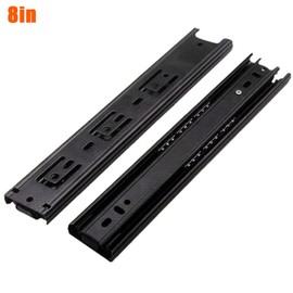 1 Pairs Ball Bearing Drawer Slides, 8 10 12 14 16 Inchs Furniture Drawer Slides 3 Folds Extension Soft Close Guide Rail for Dresser, Cabinet, Kitchen(8in)