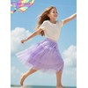 Girls Tulle Skirts Flowy Ruffle Mesh Elastic Waist Midi Tutu