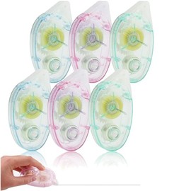 6PCS Pieces of Double-Sided Tape for Craft, Double-Sided Tape Scrapbook Roller, Tape Dispenser Clear Roller for DIY Craft Card Marking Scrapbook Album Diary (10 M *8 Mm)
