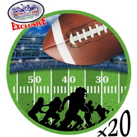 Deluxe Football Theme Party Supplies Set for 20 People, Includes 20 Large Plates, 20 Small Plates, 20 Napkins, 20 Cups & 2 Table Covers - Perfect for Gameday or Birthday (82 Pieces Total)