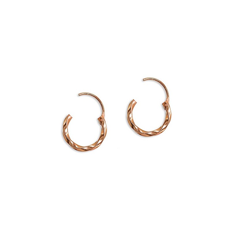 Rose Gold Flashed Sterling Silver Twist Tiny Small Endless 12mm