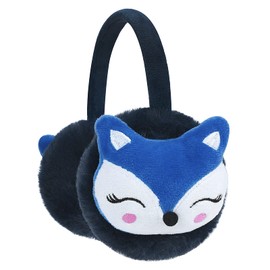 RUIXIA Earmuffs Fluffy Cute Fox Design Winer Warm Ear Warmers Headgear Earmuffs Plush Earmuffs Cold Protection Ear Band Keep Warm Accessory Outdoor for Girls Boys Women, navy