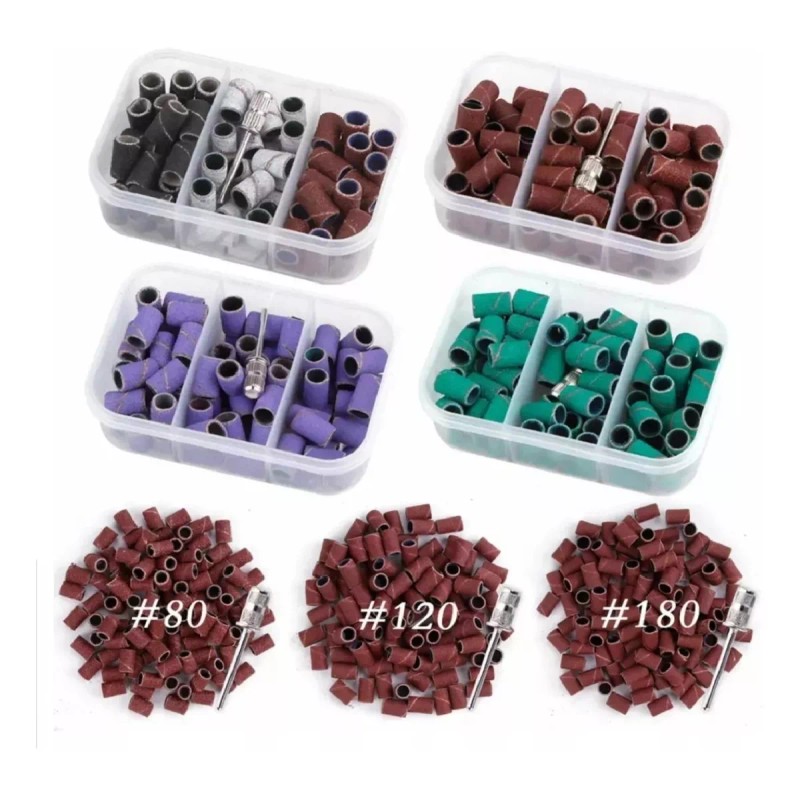 KFMX Barrilitos Para Driil Esmeril Uñas #80 #120 #180