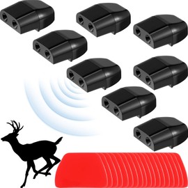 BBTO 8 Pieces Car Deer Warning Whistle Devices Dual Construction Deer Warning Whistle Devices Repellent Animal Alert Horn equipments with 28 Pieces Adhesive Tapes for Car Truck and Motorcycle