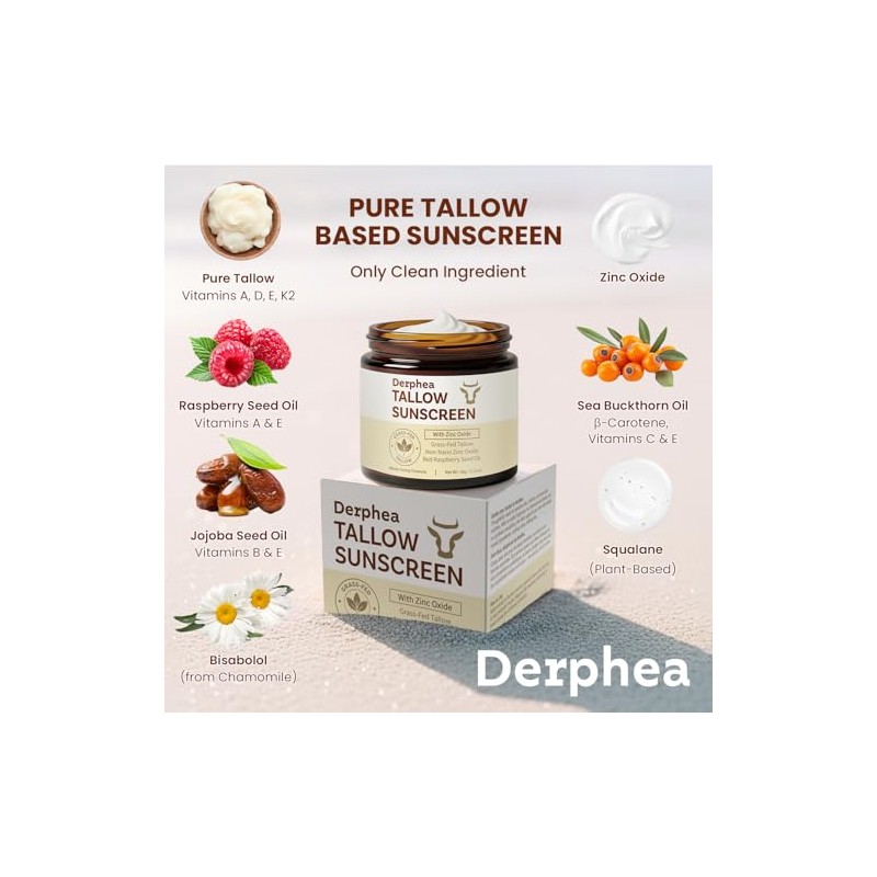 DERPHEA Tallow Honey Balm & Tallow Sunscreen