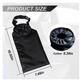 ZIMISI Car Trash Bag, Hanging Car Garbage Can with Elastic Opening, Portable Waterproof Collapsible Trash Can for Back Seat, Automotive Storage Organizer for Home, Outdoor (1PC)