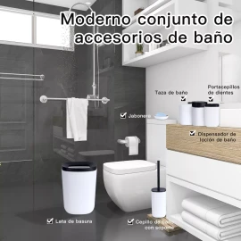 accesorios baño,accesorios para el baño,jaboneras para baño,jaboneras,juego de baño Juego De Accesorios De Baño Y Tocador Plástico Mate 6 Piezas