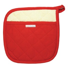 MUkitchen 100% Quilted Cotton Pot Holder, 9 by 9-Inches, Crimson