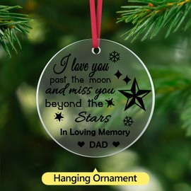 Aerfhhy Memorial Acrylic Hanging Ornament for Loss of Dad, Father - Christmas, Funeral Occasion