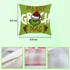 Bohue 4pcs Grinch Christmas Pillow Covers Merry Grinchmas Throw Pillow