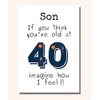 40th Birthday Card For Son From Mum, Dad Funny
