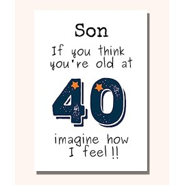 40th Birthday Card For Son From Mum, Dad Funny