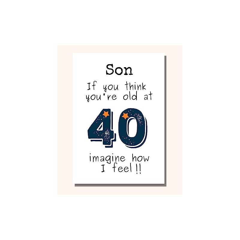 40th Birthday Card For Son From Mum, Dad Funny