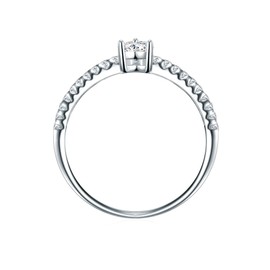 Trilani Women's Solitaire Ring 925 Sterling Silver with Brilliant Cut Cubic Zirconia Teardrop Engagement Ring Proposal Ring, Silver, Cubic Zirconia