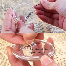 MEESOGA Buttons Make Your Own Small – 30 Pack 38 mm Buttons Transparent DIY Lapel Buttons without Button Machine with Safety Pin for Photo Picture Clothing