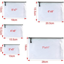 Oaimyy-20 Pcs-Mesh Zipper Pouch Document Folders Bag Zipper Zip File Folders,Puzzle Bags for Organizing Storage (Black, 8"x 10")