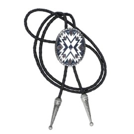 Ivory Falcon Western Bolo Tie, Native American Indian Art Bolo Tie - 002