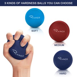 RYACO Hand Therapy Exercise Stress Ball Bundle - Set of 3 - Stress Ball with Dynamic Resistance and Grip Reinforcement - Therapeutic Hand Recovery