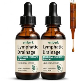 Lymphatic Drainage Drops, 2000mg Herbal Blend with Elderberry & Echinacea Dandelion，– Supports Lymphatic Drainage, Immune System & Detox 2 fl oz (2pcs