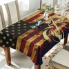 WELLDAY Rectangular Tablecloth Dining Decorative Kitchen Motorcycle American Flag Table
