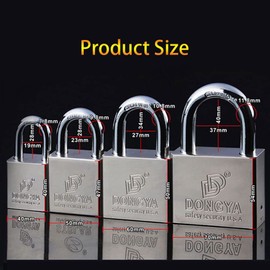 Stainless Steel Keyed Padlock 50mm, Short Shackle Security Locks with 3 Keys for Gym Locker, Shed, Fence, Cabinet