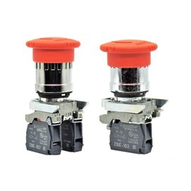 LSLINA XB4-BS8442 XB4-BS8445 Emergency Stop Button Switch, 22mmΦ / 44mm ZBE-101 ZBE-102 Original (Color : XB4-BS8445 1NO 1NC)