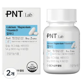 PNT GC Green Cross Wellbeing Calcium Magnesium Vitamin D, 60 tablets, 2 pcs / 피엔티 GC녹십자웰빙 칼슘 마그네슘 비타민D, 60정, 2개