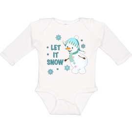 inktastic Let It Snow Snowman Long Sleeve Creeper 12 Months 0020 White 27677