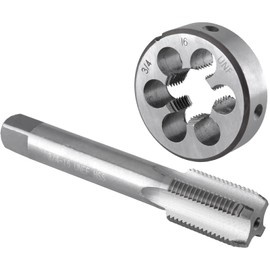 Burkit 3/4"-16 UNF Tap and Die Set, 3/4 x 16 UNF Machine Thread Tap and Round Die Right Hand