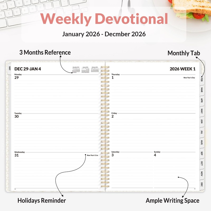SUNEE Planner 2026 Weekly and Monthly, January 2026-December 2026, 8.5"x11",