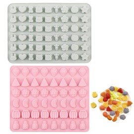 RuiChy キャンディ型 シリコンモールド 2個入り お菓子 型 シリコン型 グミ 型 チョコレート型 ムース型 製氷皿 プリン型 耐熱耐冷 DIY 製菓用品 オーブン 冷蔵庫 家庭用 ベーキング 果物型 動物型