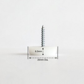 Keay Vital Parts - 24 Pieces Furniture Glides 25mm White Nylon Chair, Sofa, Table Feet Gliders, Floor Protectors Pads - Made in Germany