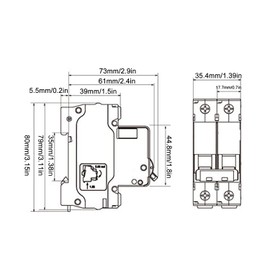 DZ47-63Z-2P, DC Disconnect Switch Circuit Breaker 500V 40A 35mm DIN Rail Mounting PV Disconnect Switch Solar System Circuit Breaker Protection Air Switch DC Circuit Protection for Photovoltaic System
