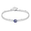 JERWLI Evil Eye Anklet Sterling Silver Evil Eye Layered Ankle