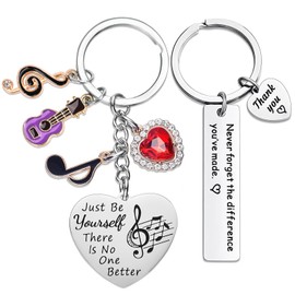 HaoHanEup 2 Pcs Taylor Music Lover Keychain, Taylor Quotes Keyring Gifts for Fans, Music Gifts Keyring Music Lover Guitar Keychain Inspired Positive Gift Keyring