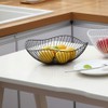 LdawyDE Black Metal Fruit Bowl - Modern Storage Basket, Anti-Rust