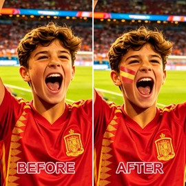 Red Yellow and Red Spain Face Paint Stick for World Cup Fans and Party, World Cup Decorations, Sweatproof & High Pigment Sports Face Paint Sticks for World Cup Party Accessories