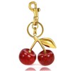 ZHLZTYYL 1 pcs Cherry Keychain,Glitter Cherry Bag Charm with Key
