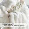 Plush & Plaid Faux Fur Throw Blanket for Couch Sofa,