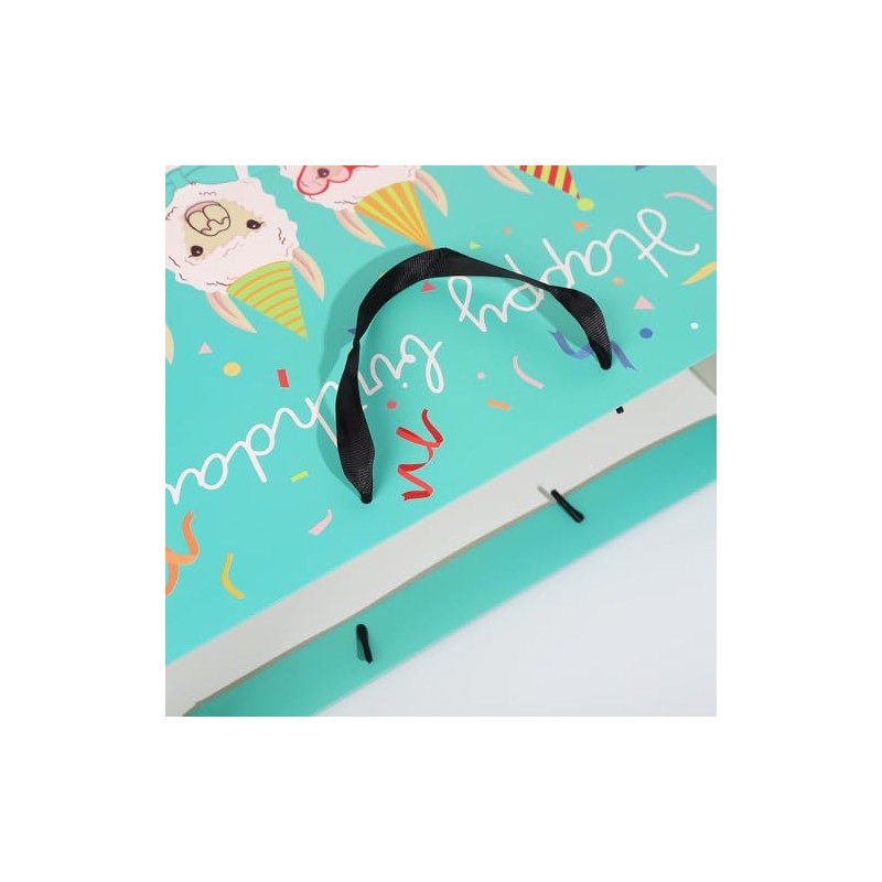 13" Cute Llama Birthday Gift Bag for Kids or Adults,