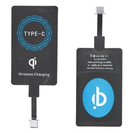 Wireless Charging Receiver Sheet, Type-C Charging Receiver, Qi Standard, Set of 2, Lightweight, Just Place and Charge, Apply to Type-C Interface