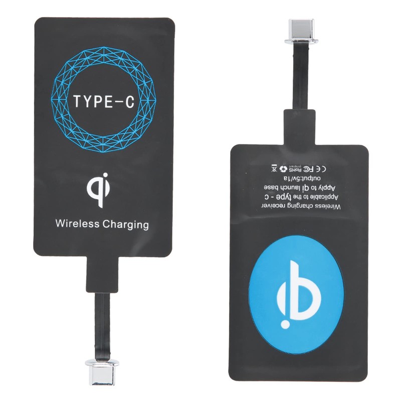 Wireless Charging Receiver Sheet, Type-C Charging Receiver, Qi Standard, Set