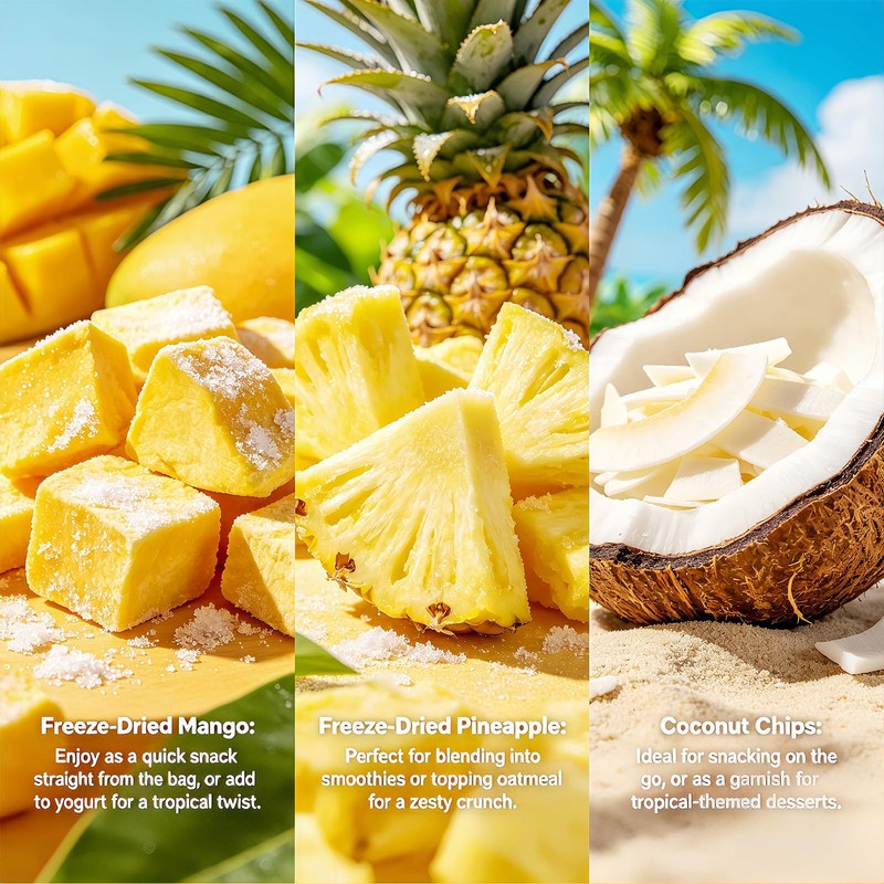8oz Freeze Dried Tropical Mixed Fruit Snacks - Mango Pineapple
