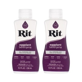 Rit Dye Multi-Purpose Liquid 8 OZ. | Great for Clothing, Accessories, Décor, and Much More | 2-Pack, Egg Plant