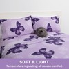 ARTALL 4-Piece Butterfly Print Full Size Sheet Set, Soft Microfiber