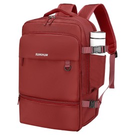 SUIKIHUM Travel Backpack Men Women Carry on Daypack fit 16" Laptop Red
