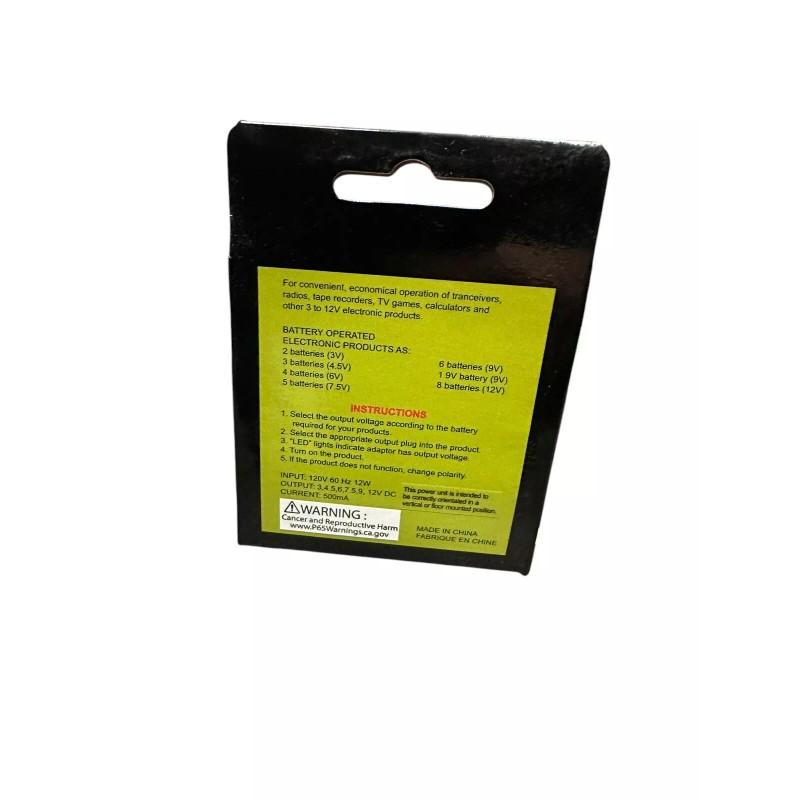 Rhino Universal AC Adaptor Power Supply + 6 Tips 500mA